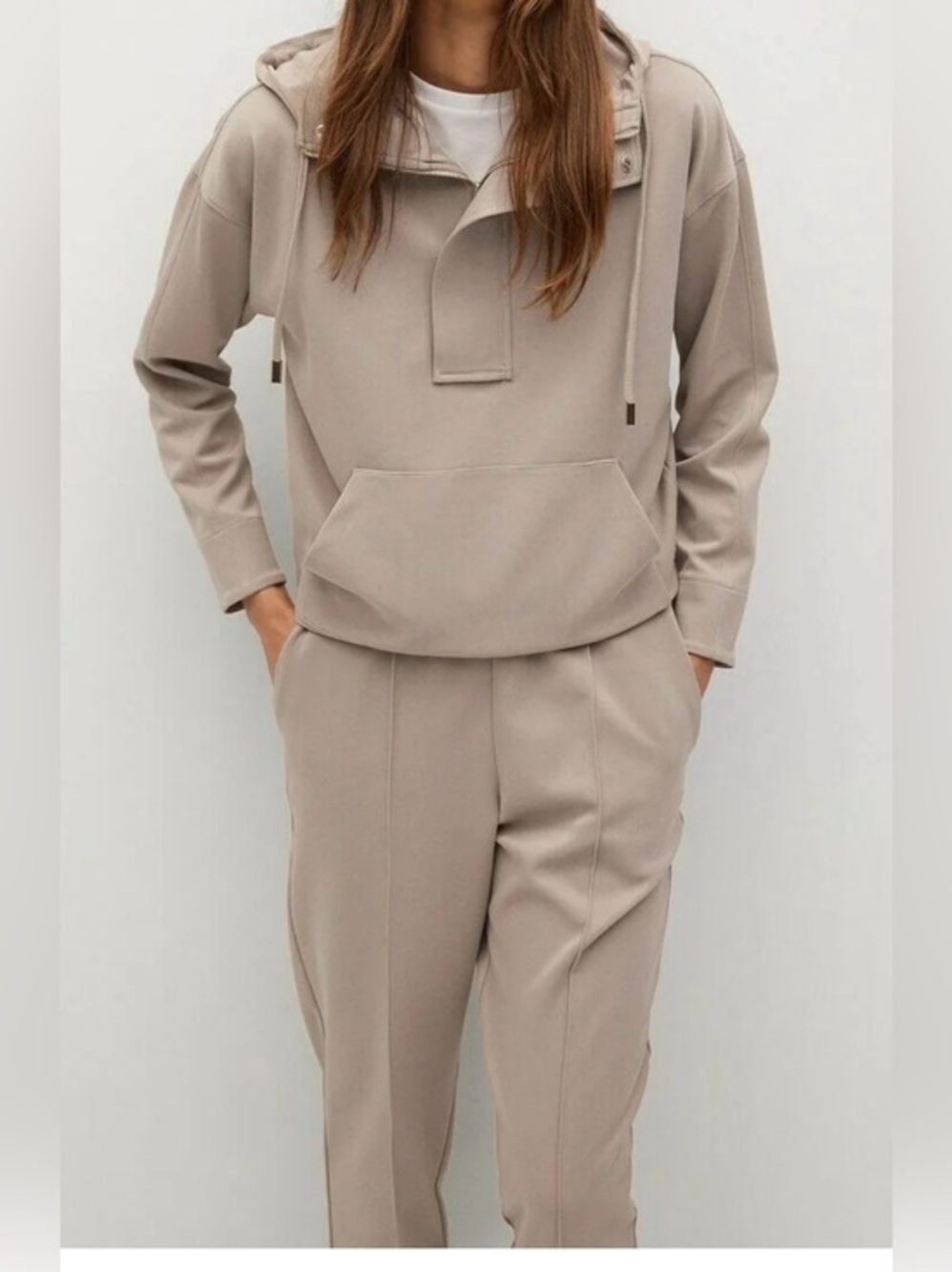 Set Mango Tracksuit Cotton Jogger-Style Trousers and Hoddie Set - Size Small